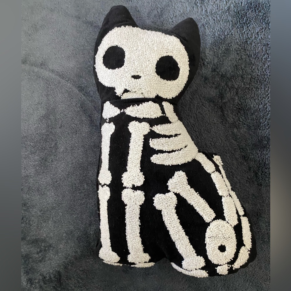 Cat Skeleton Pillow